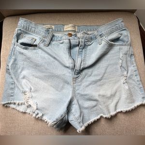 Denim high rise shortie shorts